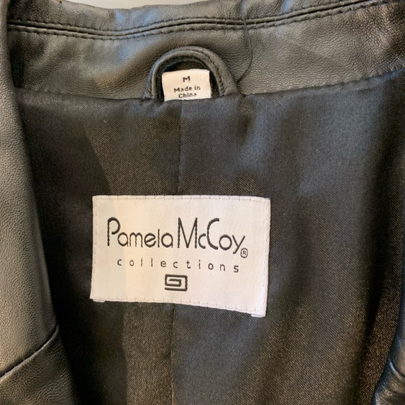 Pamela McCoy black leather jacket with studs and buckles in size M - Picture 4 of 9